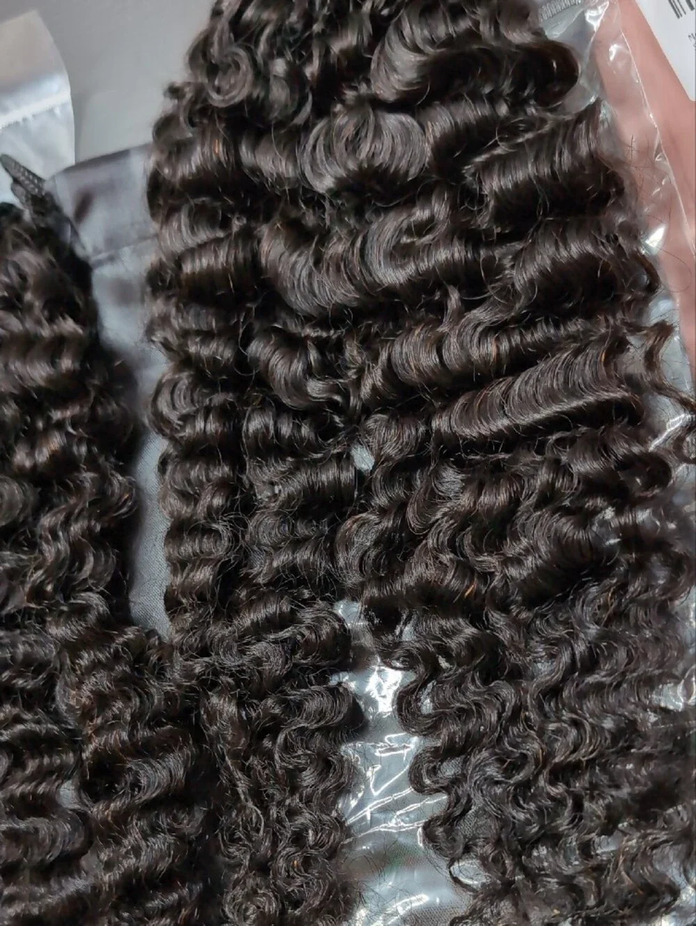 20 Inch 100 Strands Human Crochet Hair Deep Water Wave Natural Black